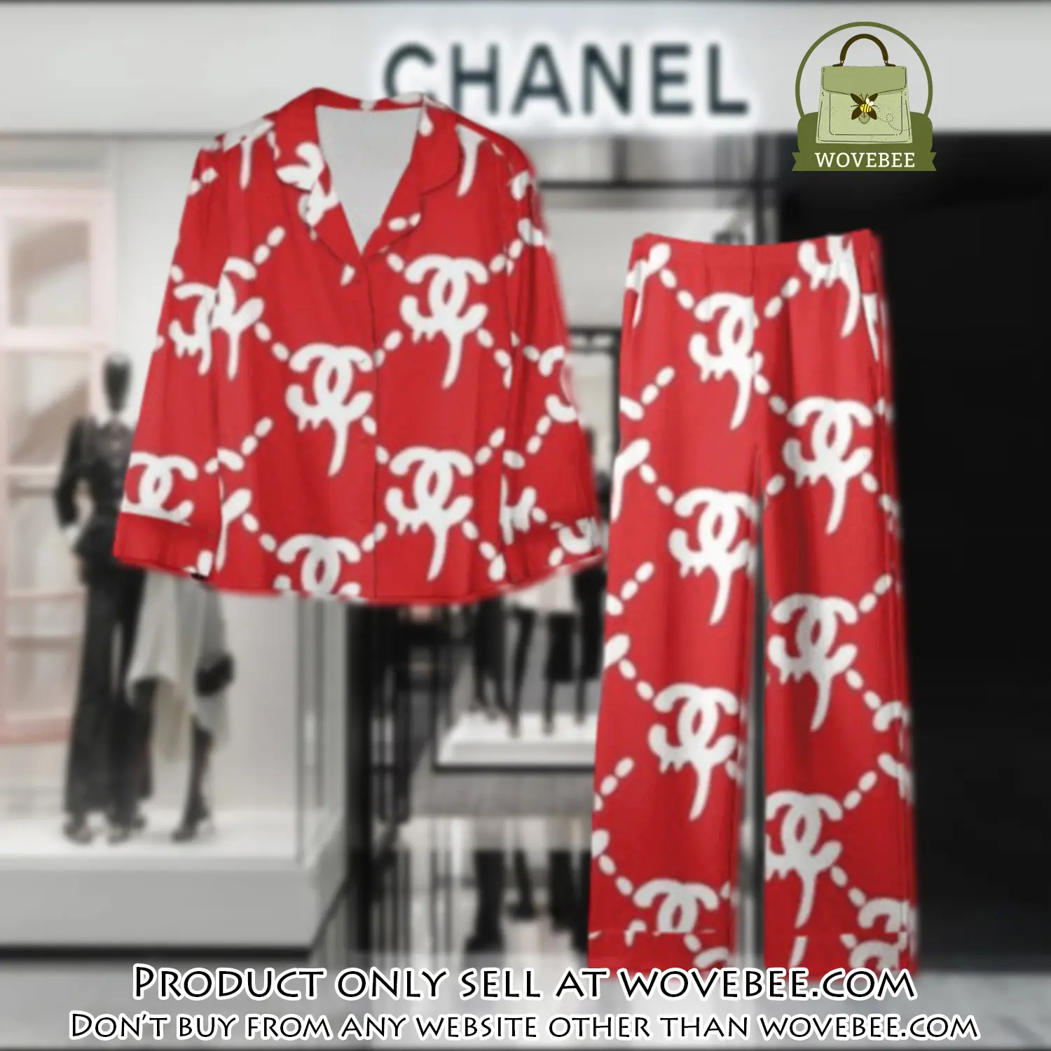 Trending luxury chanel satin pajama set pjs1038 wvb1403920